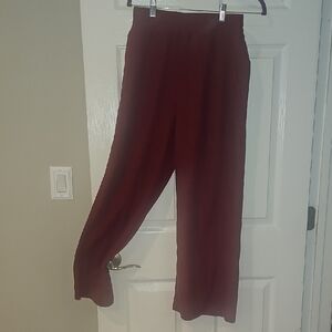 HALARA Wide Leg Corduroy Burgundy Pants